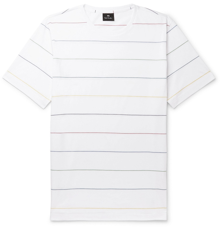 Photo: PS Paul Smith - Striped Cotton-Jersey T-Shirt - White