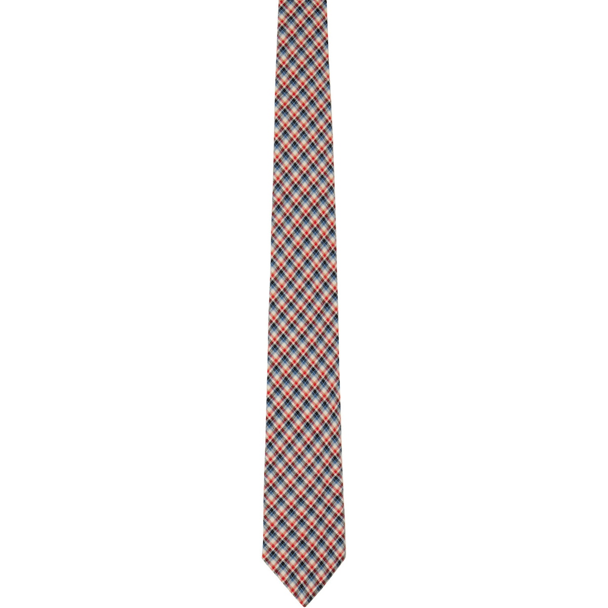 Dries Van Noten Red & Navy Check Tie