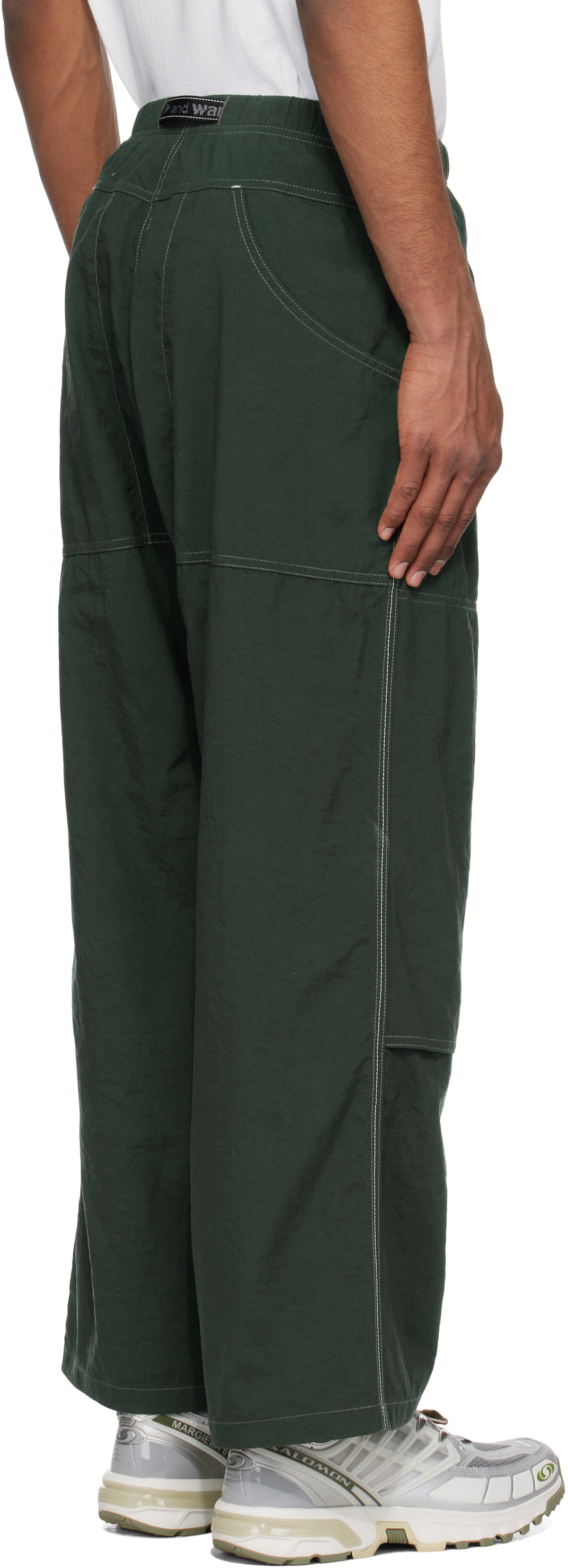 and wander Green Gramicci Edition Nylon Double Knee Trousers and