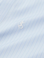 Jil Sander - Thursday Logo-Embroidered Striped Cotton-Poplin Shirt - Blue