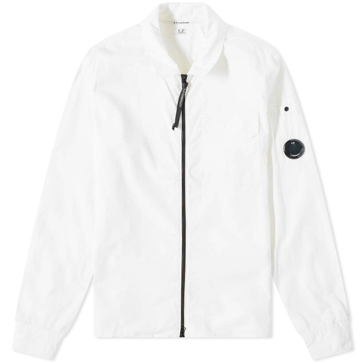 Photo: C.P. Company Men's Arm Lens Zip Overshirt in Gauze White