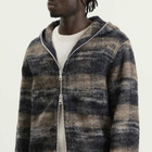Our Legacy Men's Woods Check Lofty Wool Full Zip Hood in Night