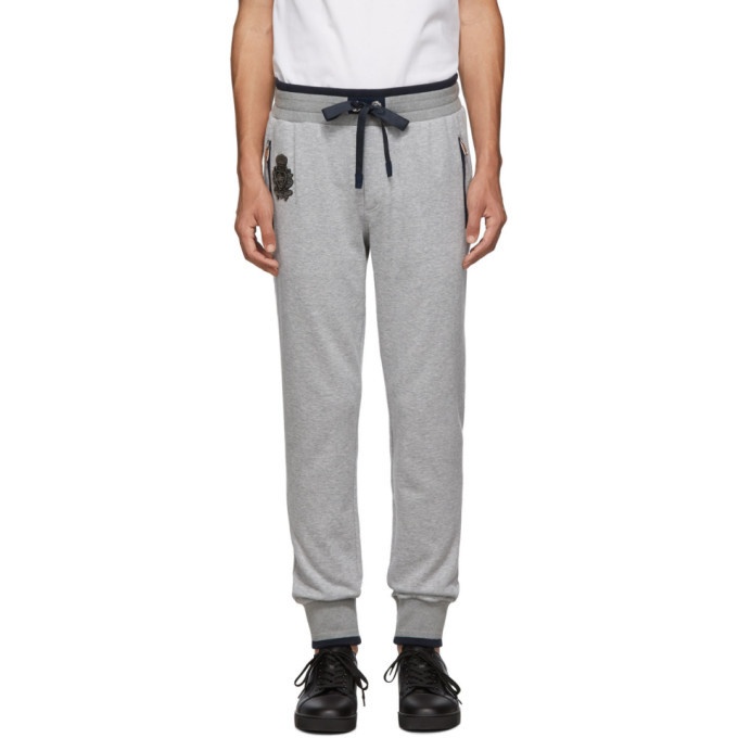 Photo: Dolce and Gabbana Grey Melange Plain Sweatpants