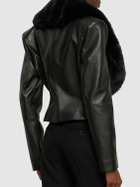 MAGDA BUTRYM - Leather Detachable Fur Collar Jacket