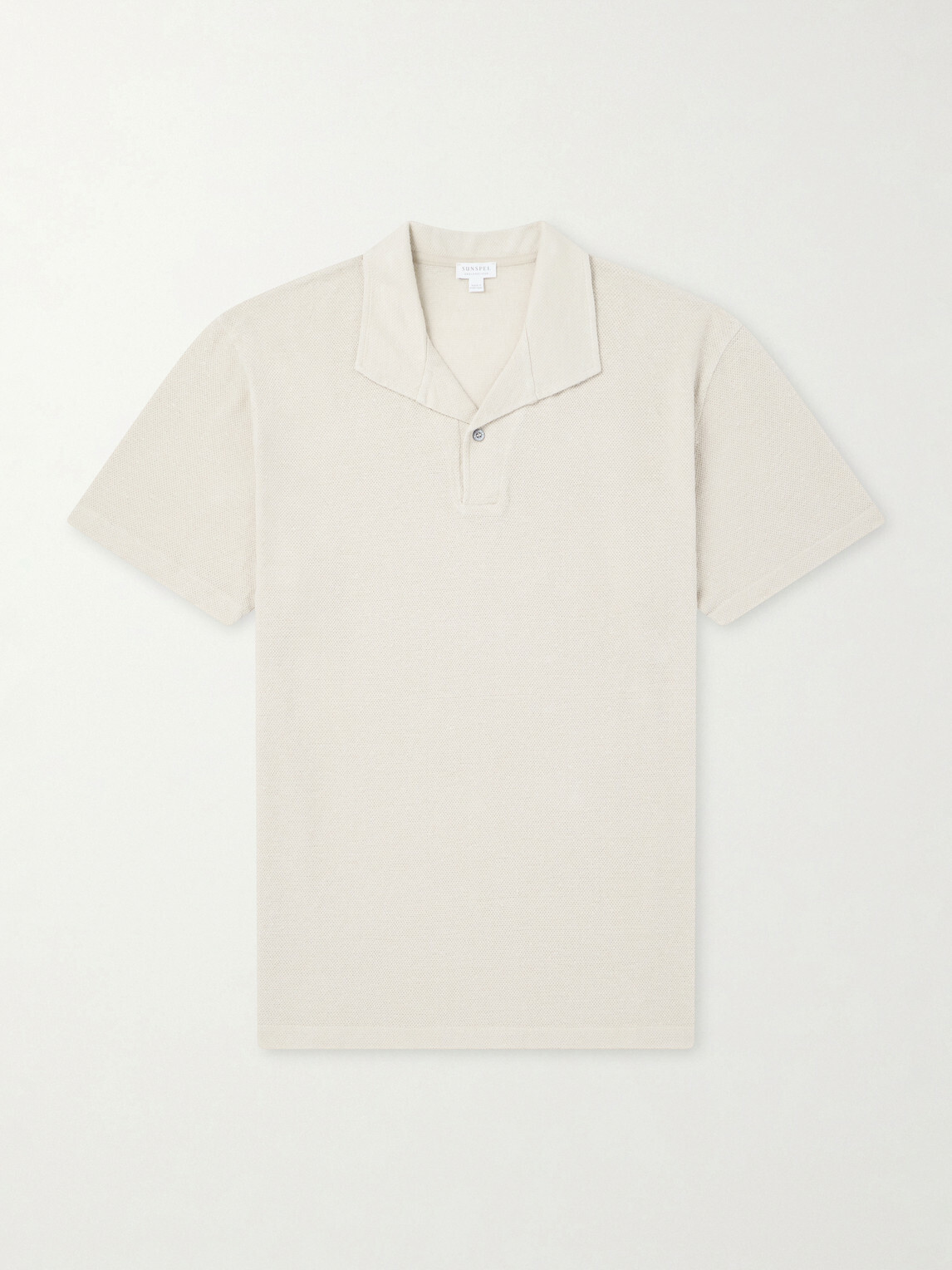 Sunspel - Linen-Piqué Polo Shirt - Neutrals