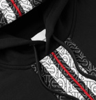 Burberry - Logo-Print Striped Loopback Cotton-Jersey Hoodie - Black