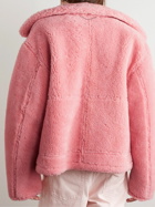 VETEMENTS - Reversible Suede-Lined Shearling Jacket - Pink