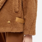 Max Mara Women's Ranghi Teddy Biker Jacket in Camel
