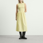 House Of Sunny Women's Striped Ruched Mesh Dress in Butter