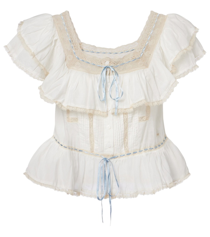 Photo: Rixo Melisa embroidered cotton blouse