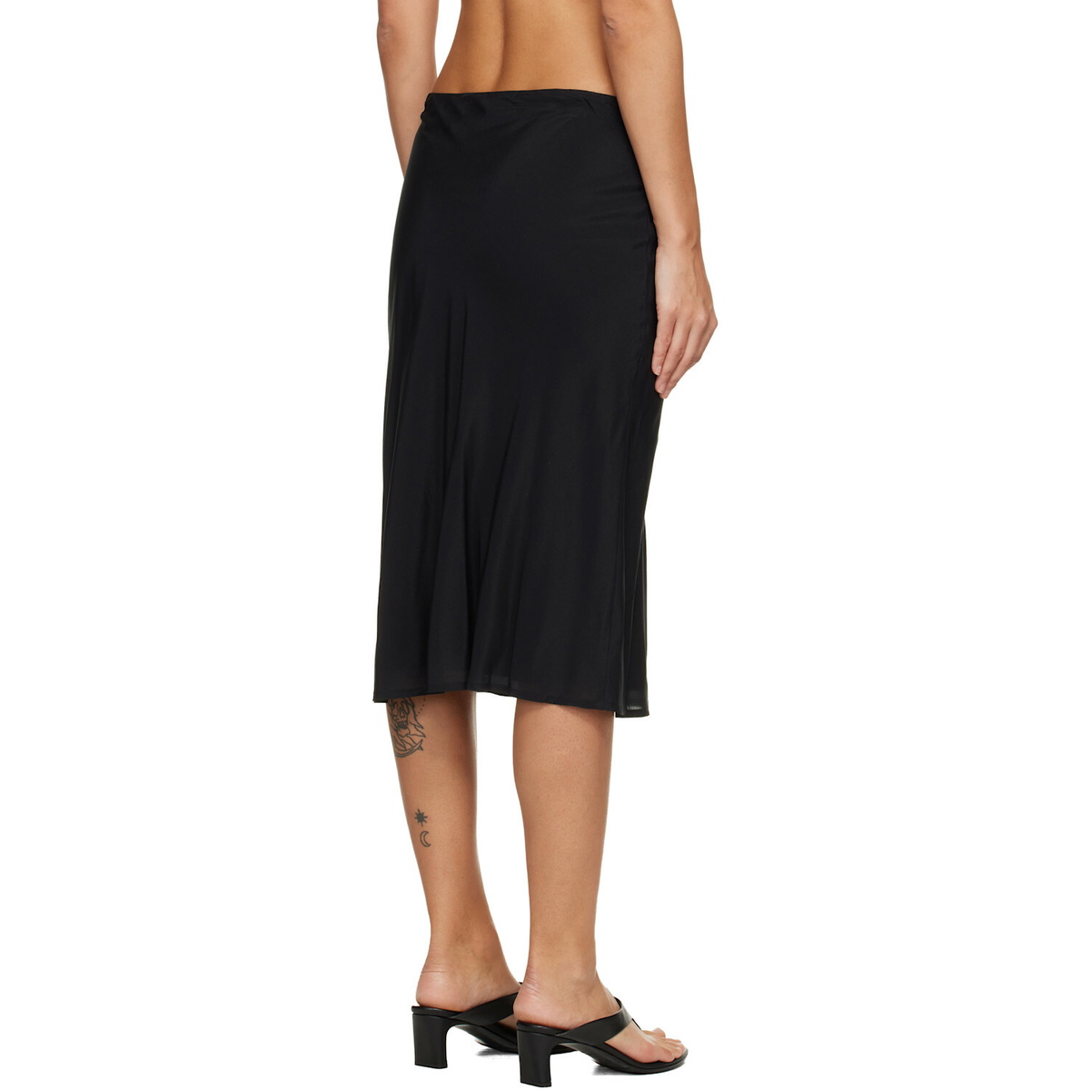 Belle Anna Black Lea Midi Skirt