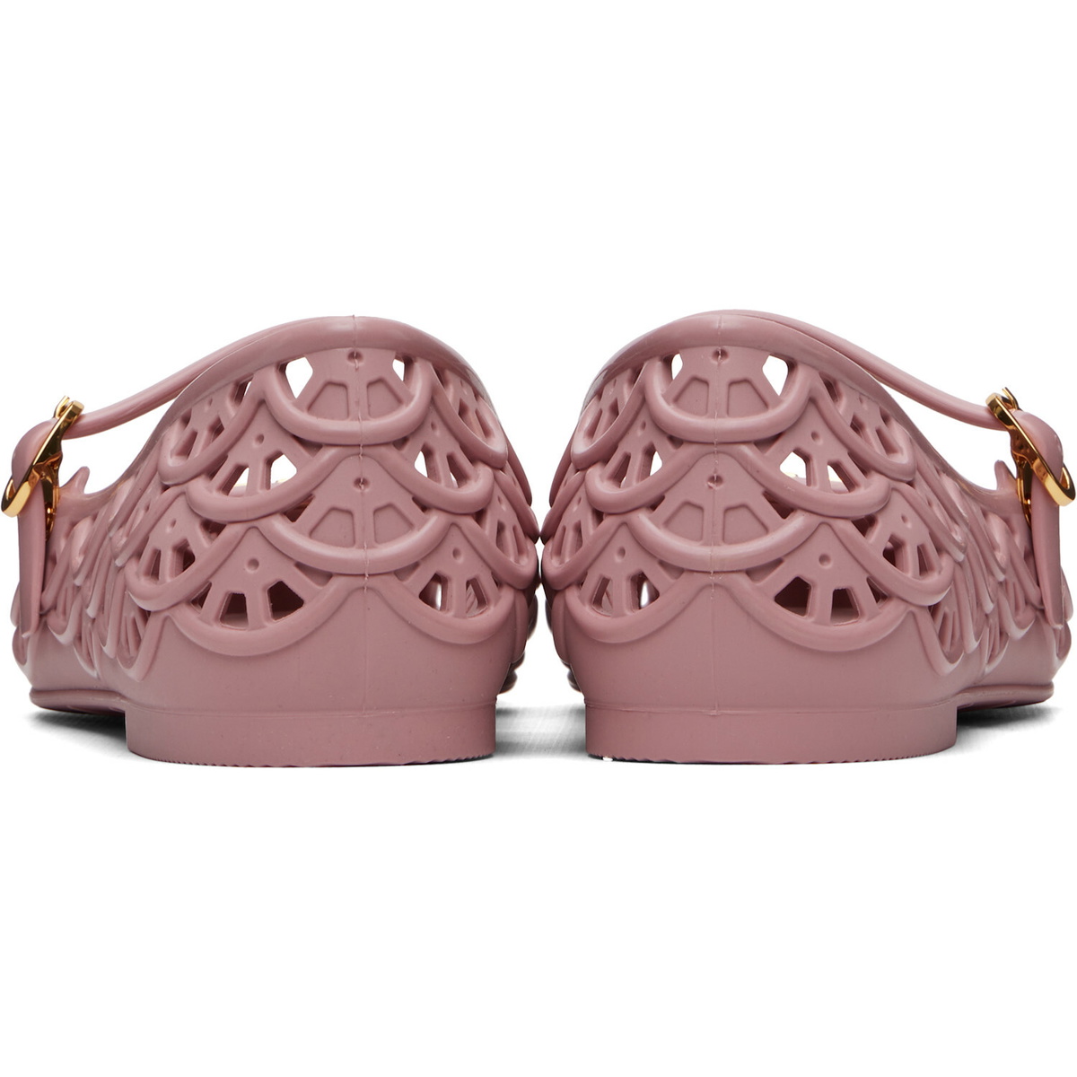 Valentino Garavani Pink Ondette Rubber Ballerina Flats