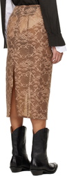 Acne Studios Brown Lace Midi Skirt