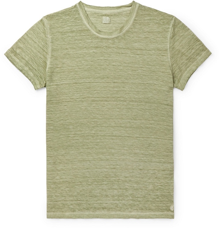 Photo: 120% - Slim-Fit Garment-Dyed Linen T-Shirt - Green