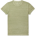 120% - Slim-Fit Garment-Dyed Linen T-Shirt - Green