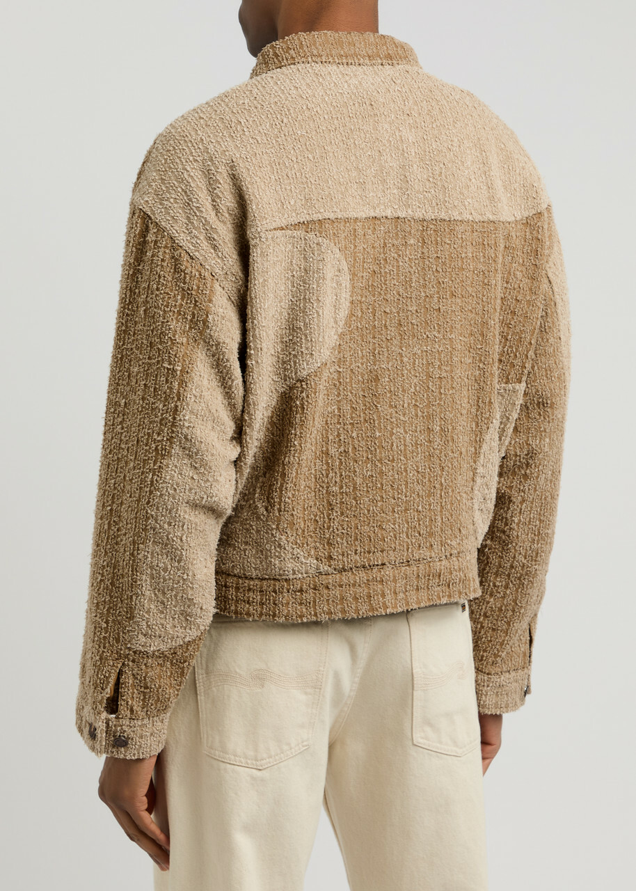 Honor The Gift Panelled Bouclé Cotton Jacket Tan