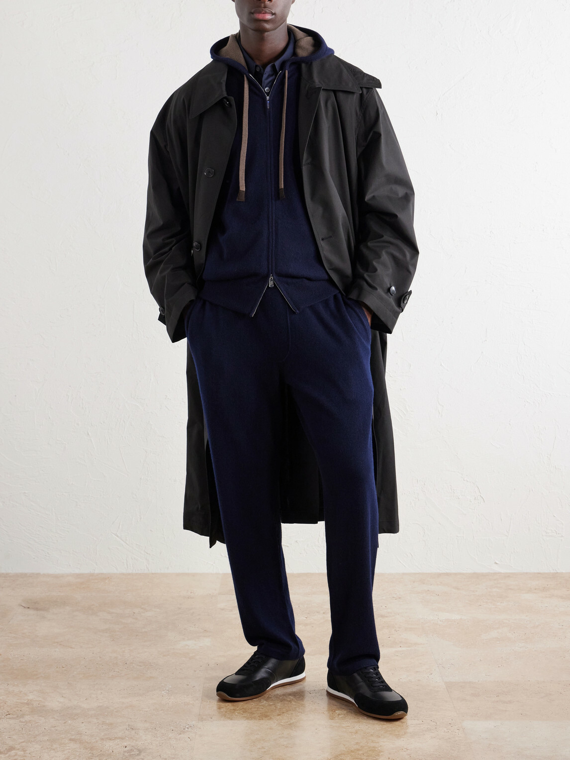 FEDELI - Davis Cashmere Zip-Up Hoodie - Blue
