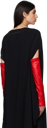 MM6 Maison Margiela Red Faux-Leather Sleeves