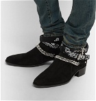 AMIRI - Embellished Suede Jodhpur Boots - Black