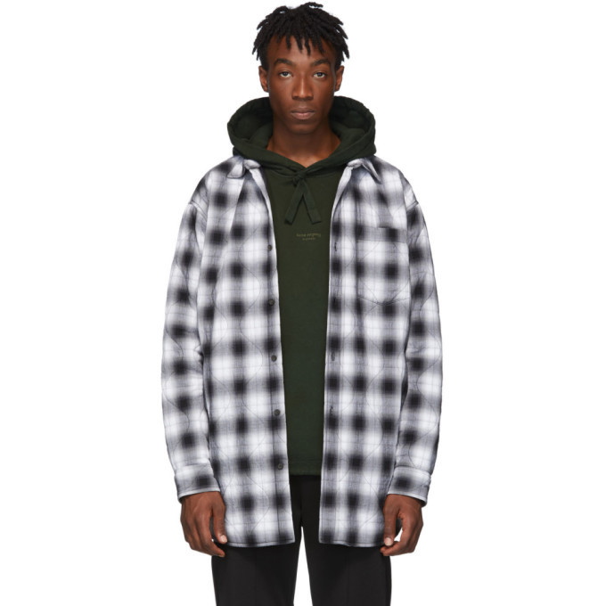 Photo: Acne Studios Black and White Plaid Quilted Overshirt