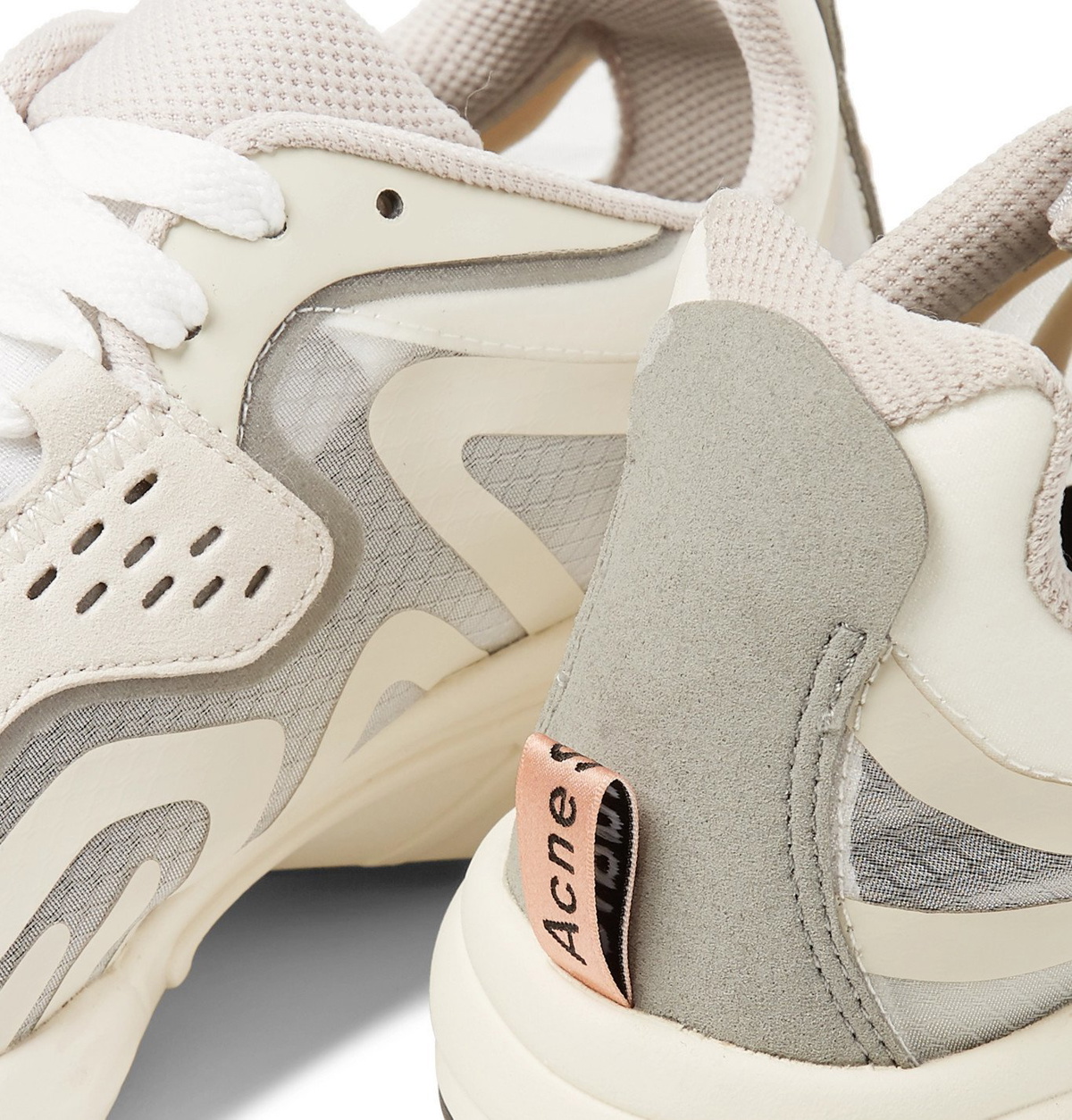 ACNE STUDIOS + NET SUSTAIN rubber-trimmed leather sneakers