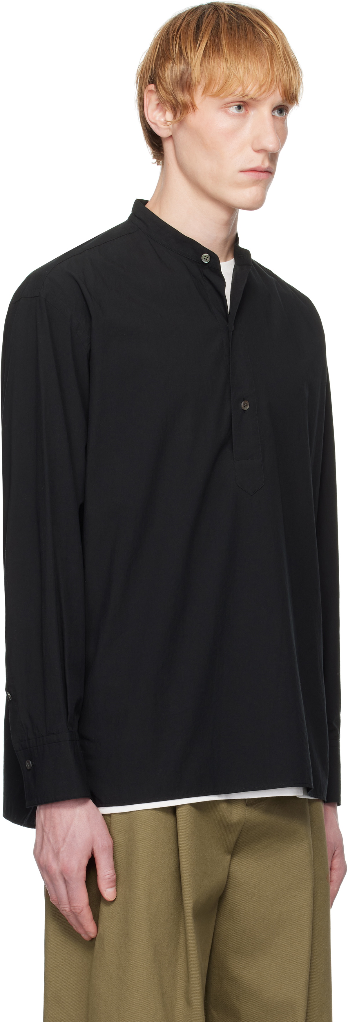 YLÈVE Black Cotton Typewriter Shirt