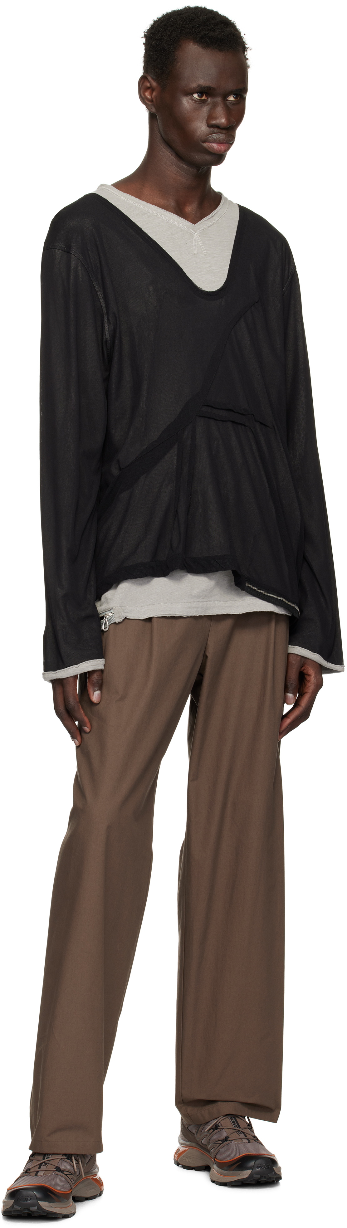 HYEIN SEO Brown Wide Beaded Belt Trousers