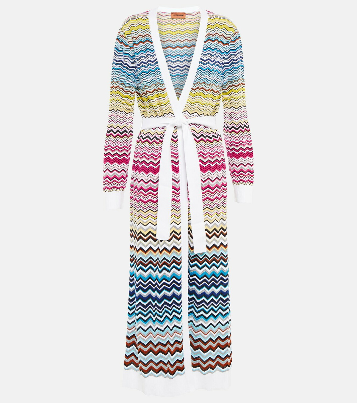 Missoni - Belted longline wool-blend cardigan