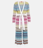 Missoni - Belted longline wool-blend cardigan