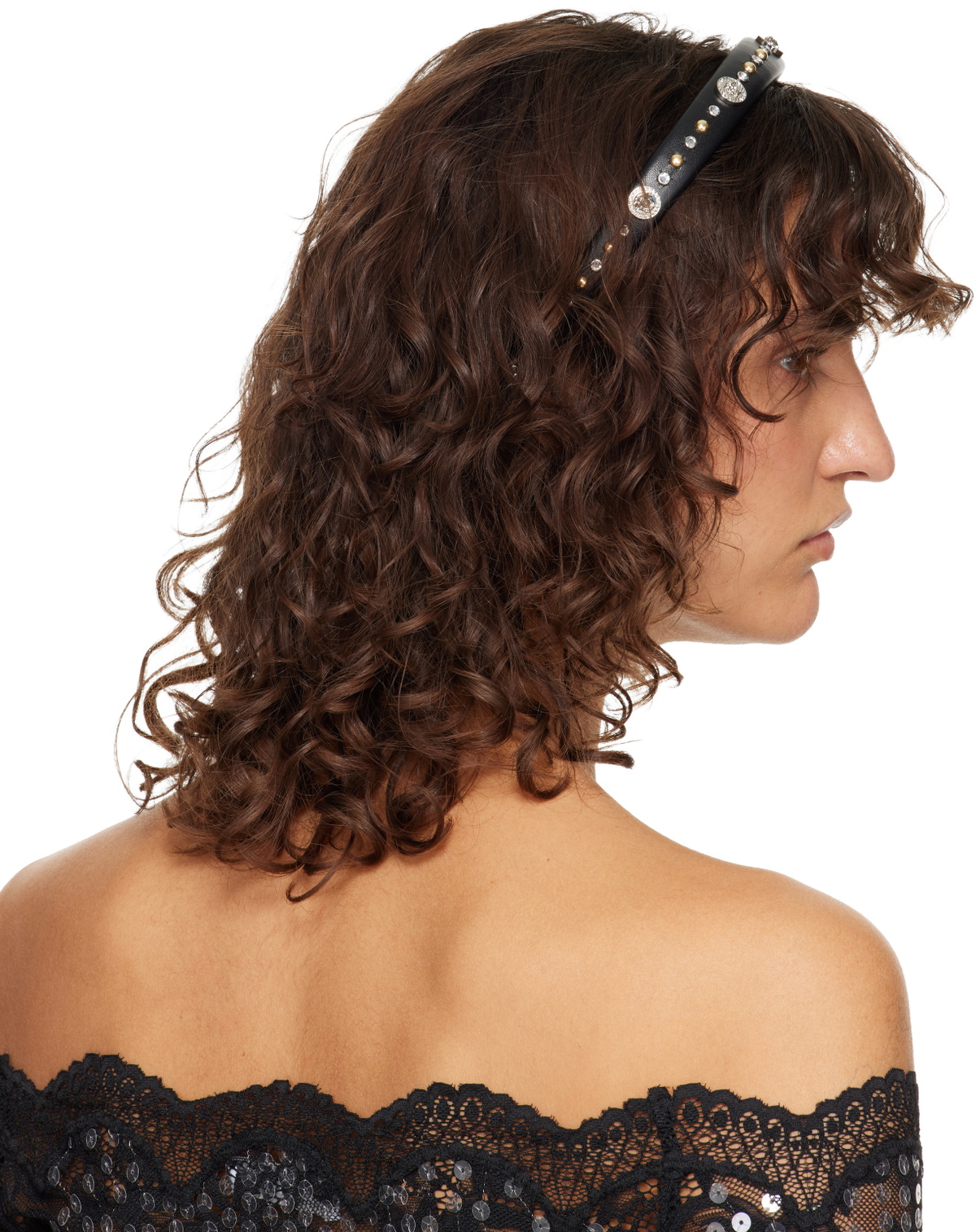 Versace Black Studded Headband