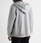 Ader Error - Distressed Logo-Print Cotton-Blend Jersey Zip-Up Hoodie - Gray