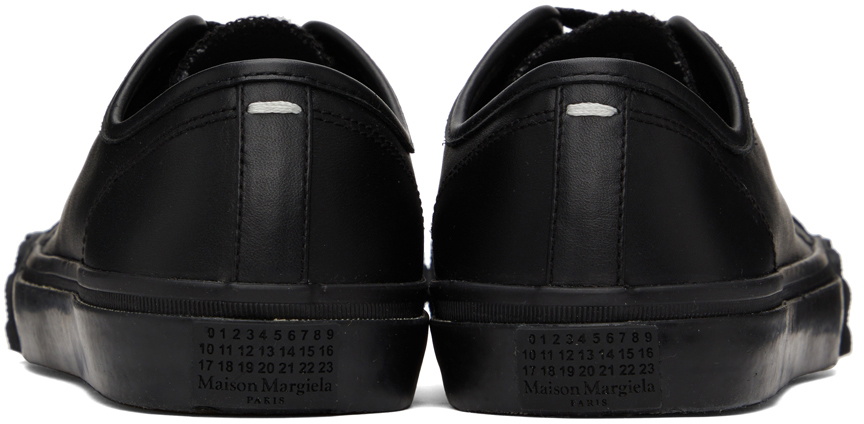 Maison Margiela Black Leather Tabi Low-Top Sneakers
