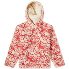 ERL Fleece Skull Popover Hoody in Red