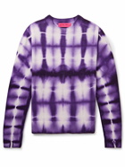 The Elder Statesman - Geo Tie-Dyed Cashmere Sweater - Purple