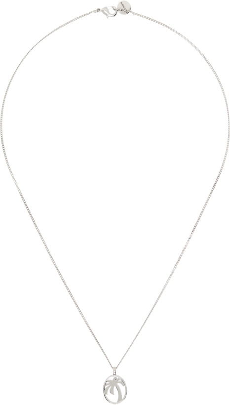 Photo: Palm Angels Silver Oval Palm Necklace
