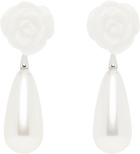 SHUSHU/TONG SSENSE Exclusive Bridal Capsule YVMIN Edition Ceramic Rose Faux-Pearl Earrings