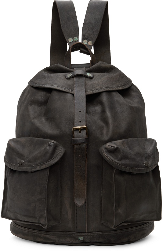 Photo: RRL Brown Leather Rucksack Backpack