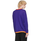 Loewe Grey and Purple Anagram Embroidered Sweater