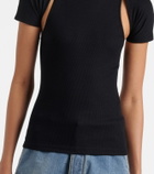 Alaïa Layered ribbed-knit jersey top