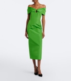 Carolina Herrera Off-shoulder silk faille cocktail dress