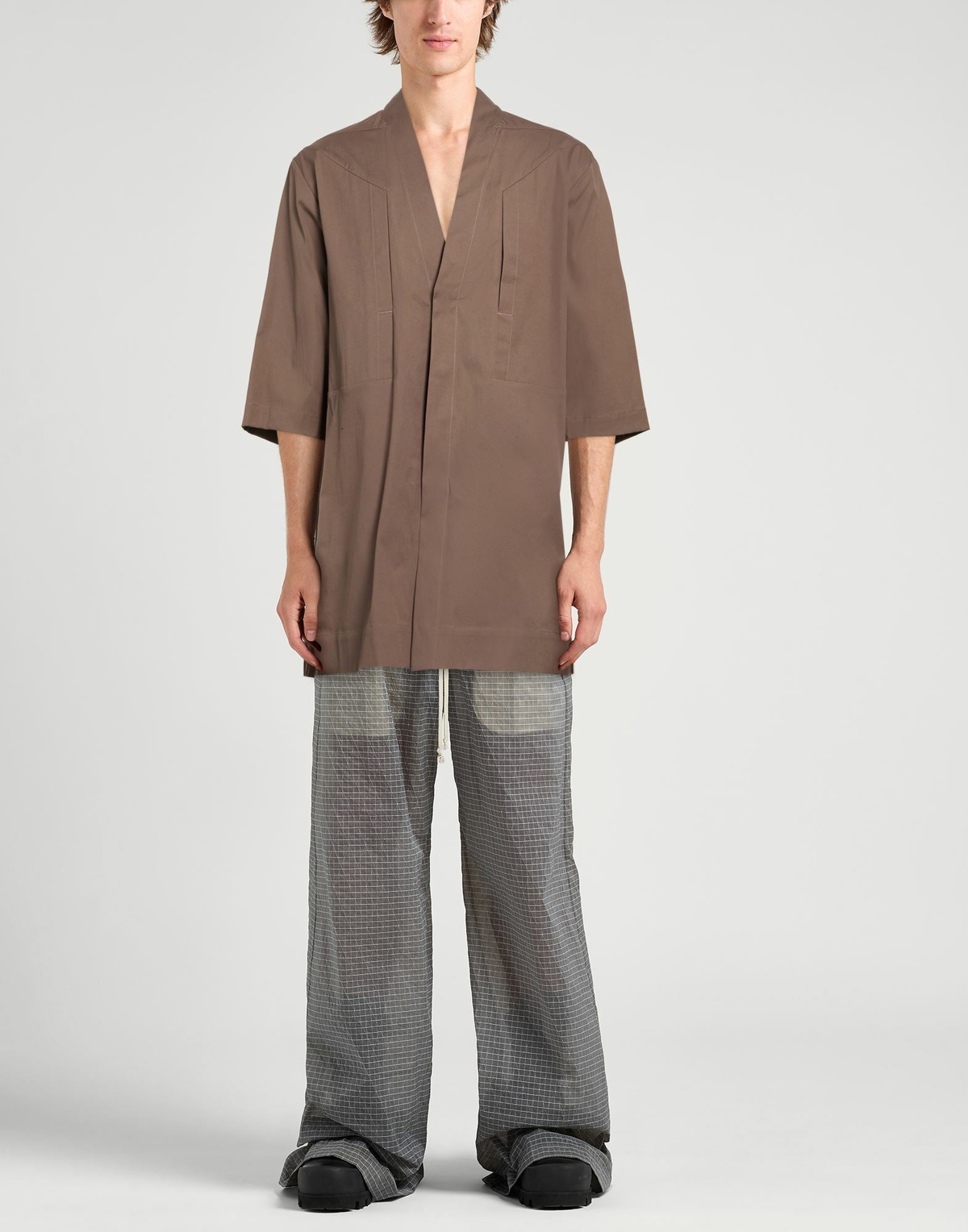 Rick Owens Mens Shirt Khaki