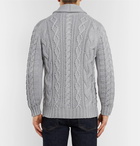 Brunello Cucinelli - Shawl-Collar Cable-Knit Cotton Cardigan - Men - Gray