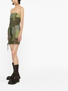 (di)vision Green Deconstructed Corsage Mini Dress
