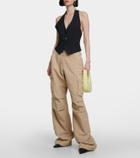 Coperni Halterneck pinstripe wool-blend vest