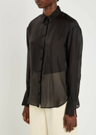 Forte_forte Semi-sheer Organza Shirt Black