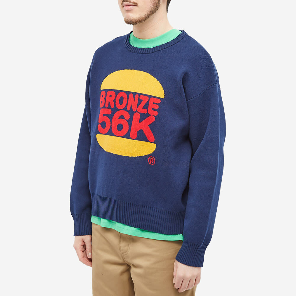 Bronze 56k Men's Burger Crew Knit in Navy Bronze 56k