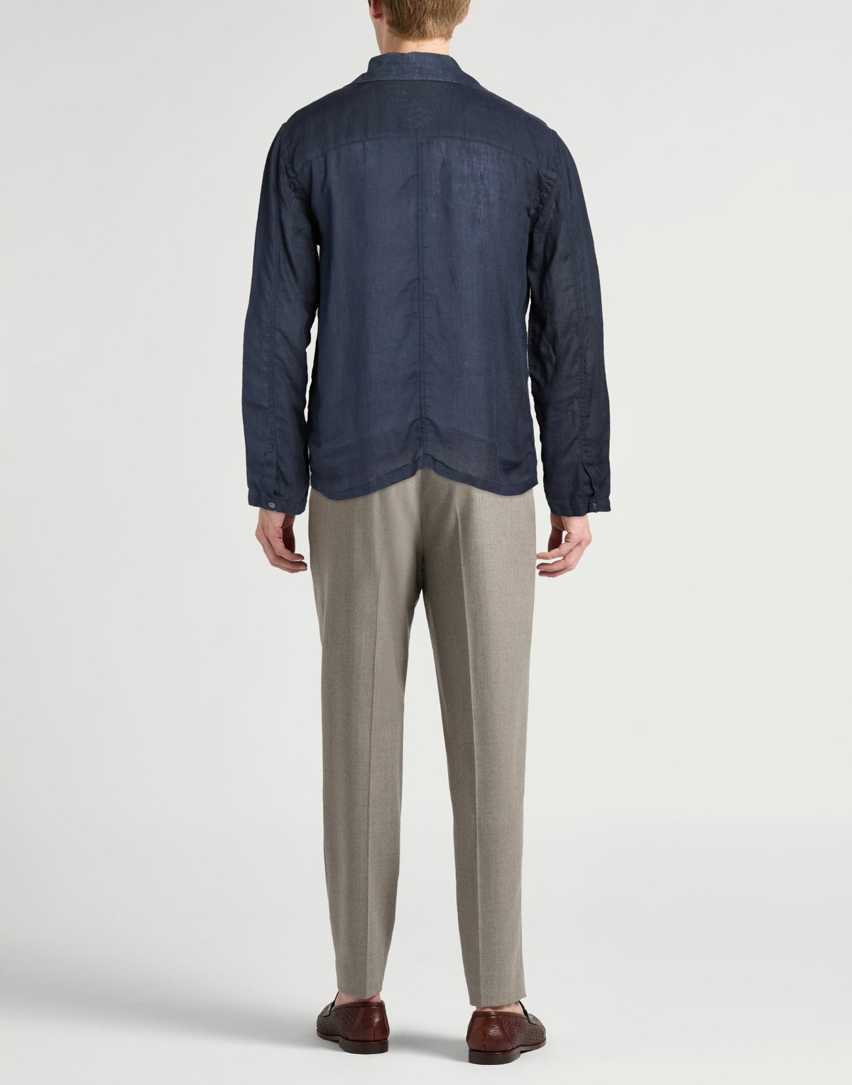 120% Lino Mens Shirt in Navy