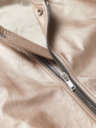 Rick Owens - Classic Flight Metallic Crinkled-Leather Bomber Jacket - Silver