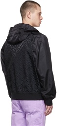 Versace Black Hooded La Greca Jacket
