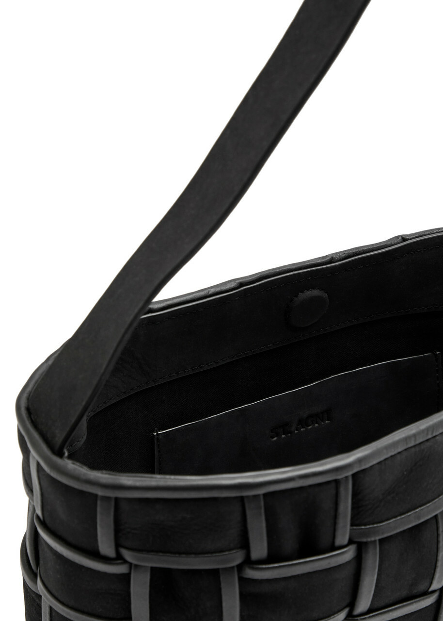 ST. Agni Woven Mini Suede Tote - Black - One Size